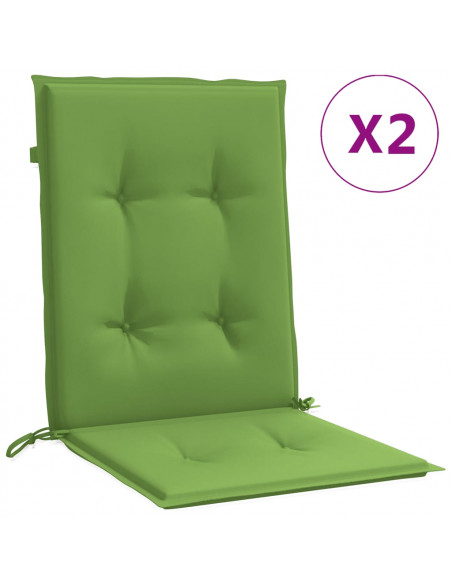 Cuscini Sedia Schiena Bassa 2 pz Verde Mélange 100x50x4 Tessuto