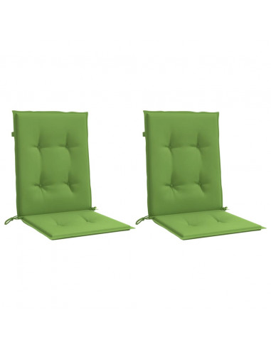 Cuscini Sedia Schiena Bassa 2 pz Verde Mélange 100x50x4 Tessuto