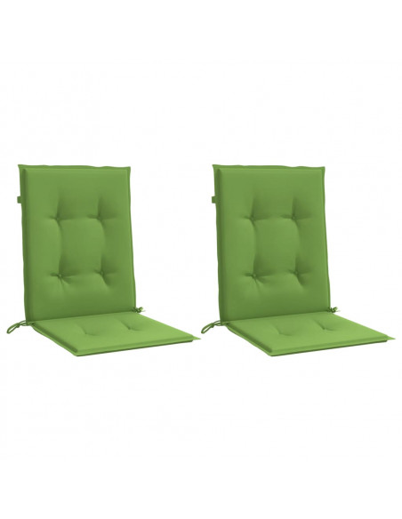 Cuscini Sedia Schiena Bassa 2 pz Verde Mélange 100x50x4 Tessuto