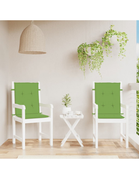 Cuscini Sedia Schiena Bassa 2 pz Verde Mélange 100x50x4 Tessuto