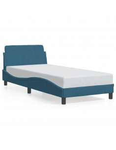 Giroletto con Testiera Blu 80x200 cm in Velluto 2
