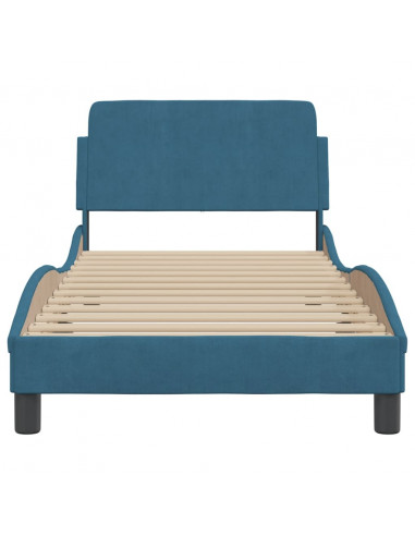 Giroletto con Testiera Blu 80x200 cm in Velluto