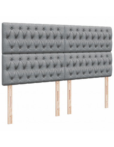 Giroletto a Molle con Materasso Grigio Chiaro180x200 cm Tessuto