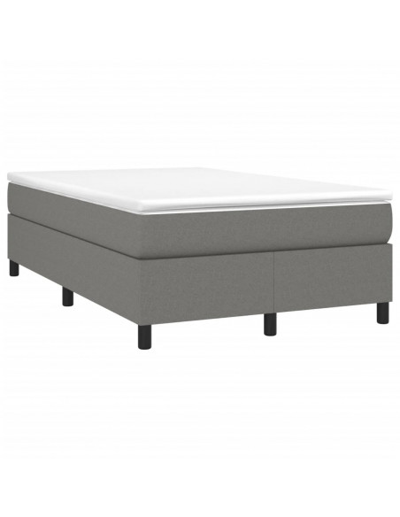 Giroletto a Molle con Materasso Grigio Scuro 120x190cm Tessuto