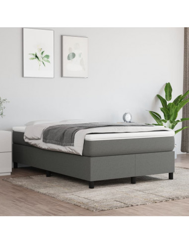 Giroletto a Molle con Materasso Grigio Scuro 120x190cm Tessuto