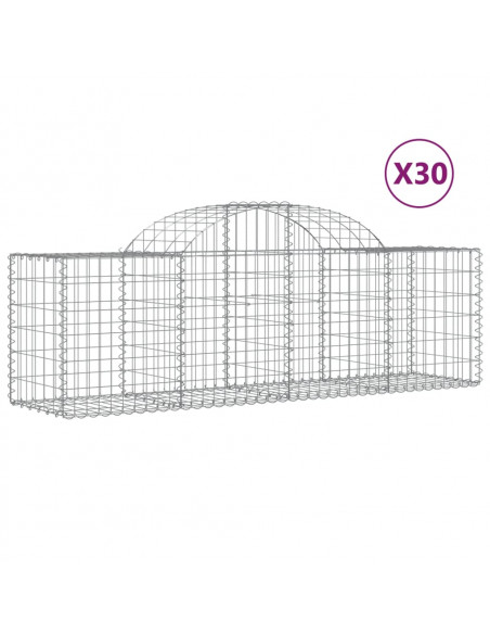 Cesti Gabbioni ad Arco 30 pz 200x50x60/80 cm Ferro Zincato