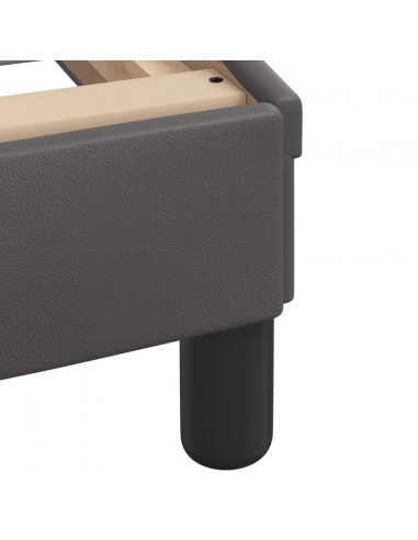 Giroletto con Testiera Grigio 140x200 cm in Similpelle