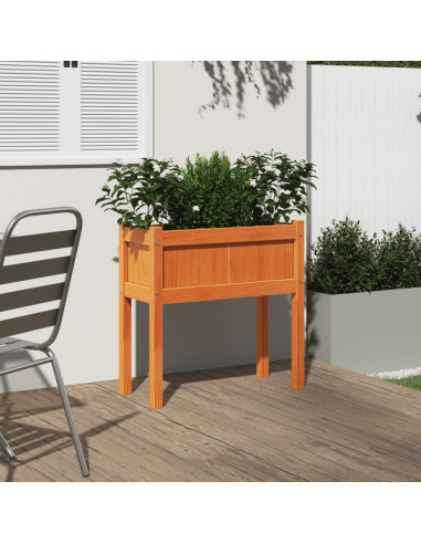 Fioriera Giardino Gambe Marrone Cera 70x31x70 cm Massello Pino