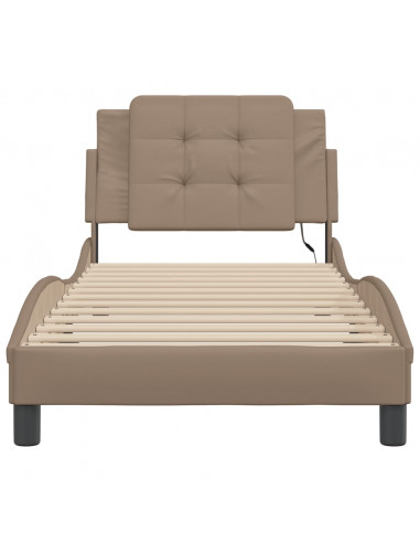 Giroletto con Luci LED Cappuccino 90x200 cm in Similpelle