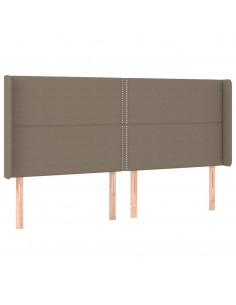 Testiera ad Orecchio Tortora 203x16x118/128 cm in Tessuto 2