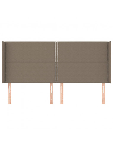 Testiera ad Orecchio Tortora 203x16x118/128 cm in Tessuto