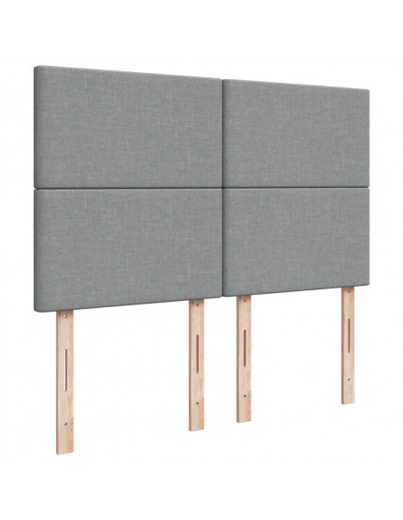 Giroletto a Molle con Materasso Grigio Chiaro 140x200cm Tessuto