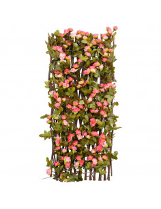 Traliccio Edera Artificiale Espandibile 5pz Rosa Scuro 180x60cm