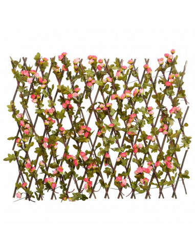 Traliccio Edera Artificiale Espandibile 5pz Rosa Scuro 180x60cm