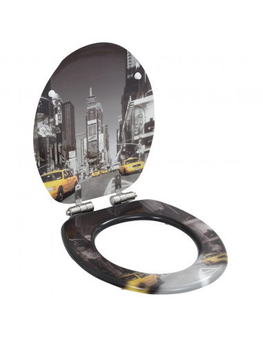 Copriwater 2pz con Chiusura Ammortizzata in MDF Design New York