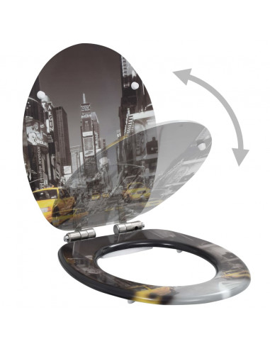 Copriwater 2pz con Chiusura Ammortizzata in MDF Design New York