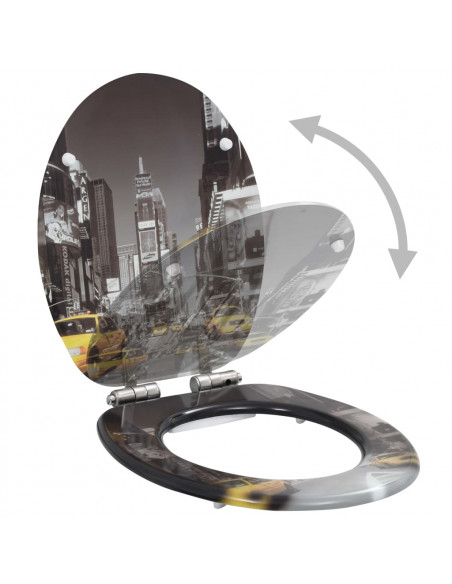 Copriwater 2pz con Chiusura Ammortizzata in MDF Design New York