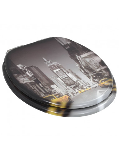 Copriwater 2pz con Chiusura Ammortizzata in MDF Design New York