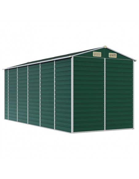 Capanno da Giardino Verde 191x470x198 cm in Acciaio Zincato