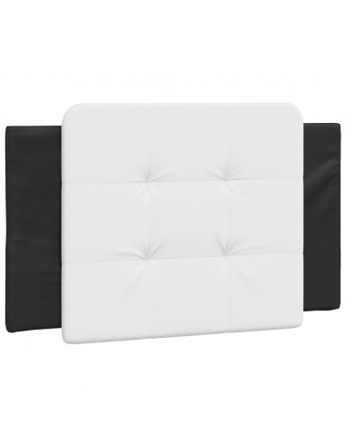 Giroletto con Testiera Nero e Bianco 90x200 cm in Similpelle