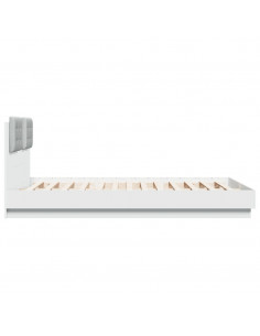 Giroletto con Testiera e LED Bianco 150x200 cm 2