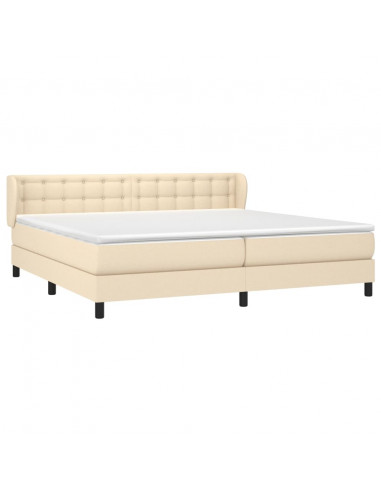 Giroletto a Molle con Materasso Crema 200x200 cm in Tessuto