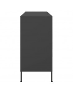 Credenza Nera 100,5x39x79 cm in Acciaio Laminato a Freddo 2