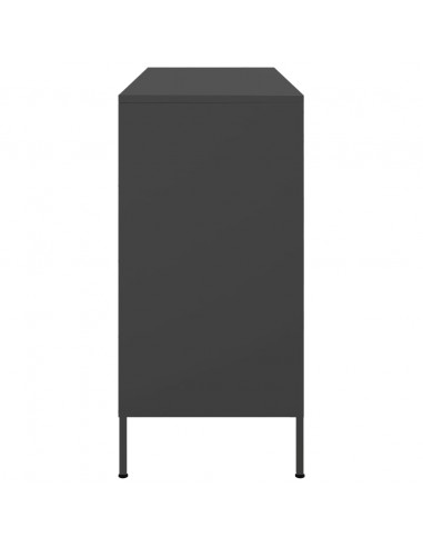 Credenza Nera 100,5x39x79 cm in Acciaio Laminato a Freddo