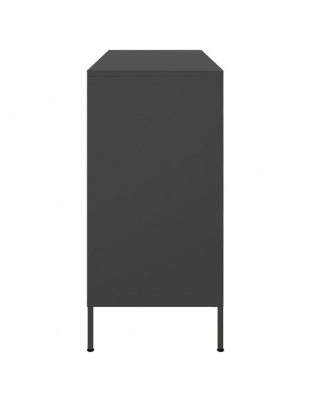Credenza Nera 100,5x39x79 cm in Acciaio Laminato a Freddo