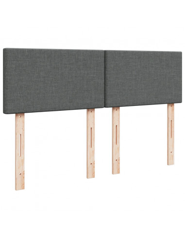 Giroletto a Molle con Materasso Grigio Scuro 160x200 cm Tessuto