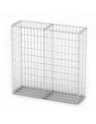 Cesto Gabbione con Coperchio in Filo Zincato 100 x 100 x 30 cm