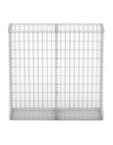 Cesto Gabbione con Coperchio in Filo Zincato 100 x 100 x 30 cm