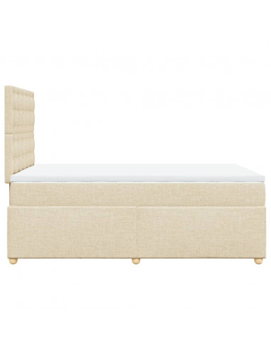 Giroletto a Molle con Materasso Crema 120x190 cm in Tessuto