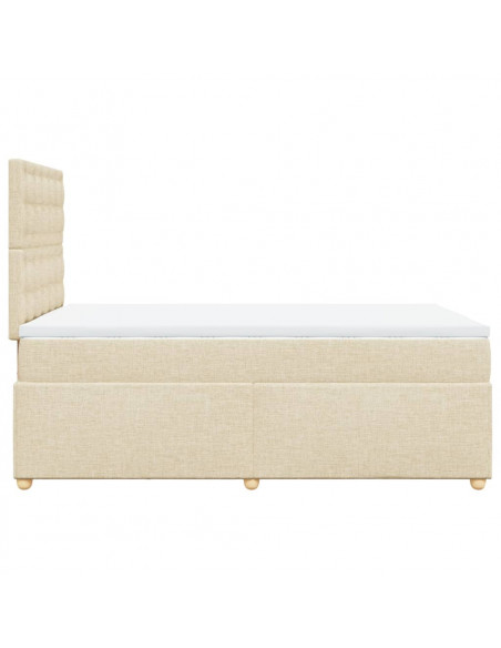 Giroletto a Molle con Materasso Crema 120x190 cm in Tessuto