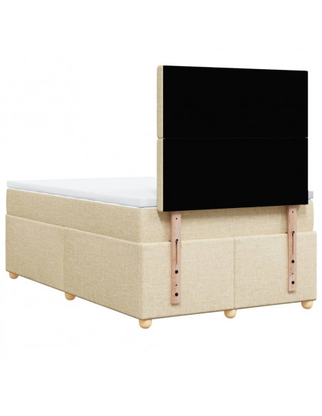 Giroletto a Molle con Materasso Crema 120x190 cm in Tessuto