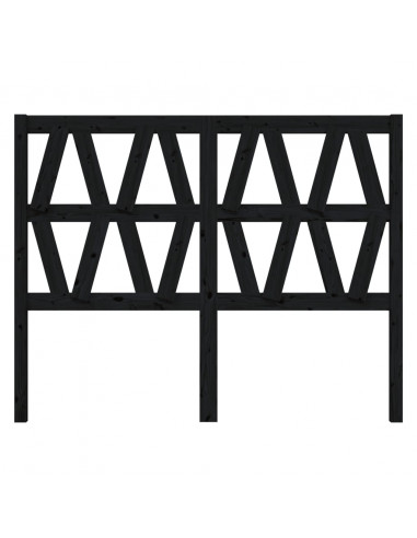 Testiera per Letto Nera 146x4x100 cm in Legno Massello di Pino