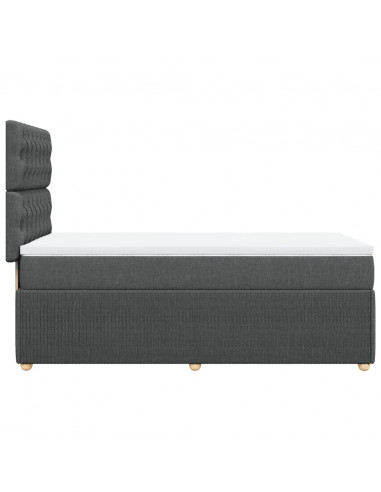 Giroletto a Molle con Materasso Grigio Scuro 100x200 cm Tessuto