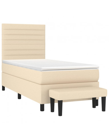 Giroletto a Molle con Materasso Crema 90x190 cm in Tessuto