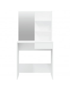 Toeletta con Specchio Bianco 74,5x40x141 cm