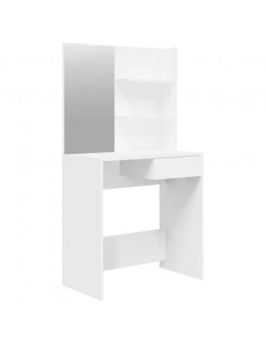 Toeletta con Specchio Bianco 74,5x40x141 cm