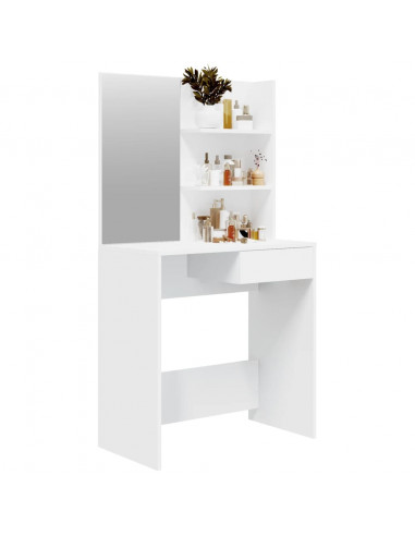 Toeletta con Specchio Bianco 74,5x40x141 cm