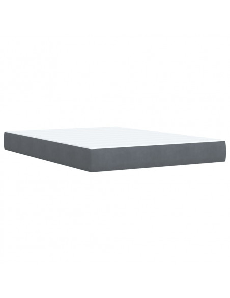 Giroletto a Molle con Materasso Grigio Scuro 140x200 cm Velluto