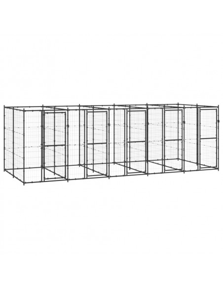 Gabbia per Cani da Esterno in Acciaio 12,1 m²