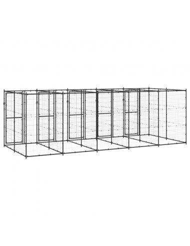 Gabbia per Cani da Esterno in Acciaio 12,1 m²