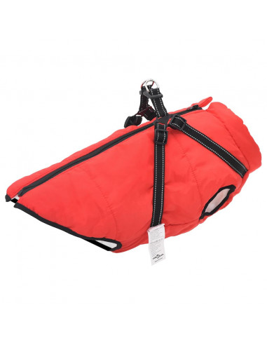 Cappotto Cani Imbracatura Impermeabile Riflettente Rosso 4XL
