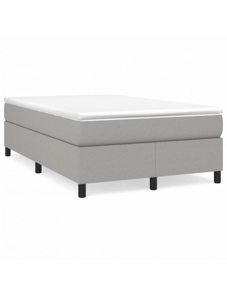 Giroletto a Molle con Materasso Grigio Chiaro 120x200cm Tessuto