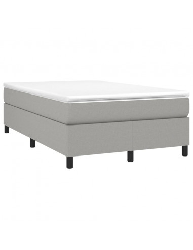 Giroletto a Molle con Materasso Grigio Chiaro 120x200cm Tessuto