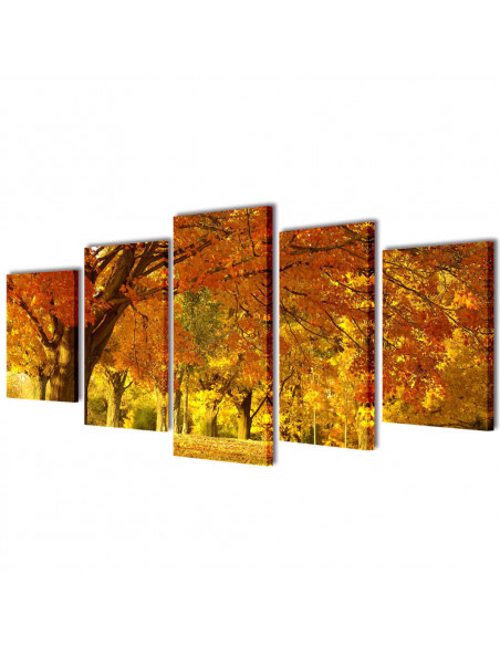 5 pz Set Stampa su Tela da Muro Acero 100 x 50 cm