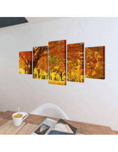 5 pz Set Stampa su Tela da Muro Acero 100 x 50 cm