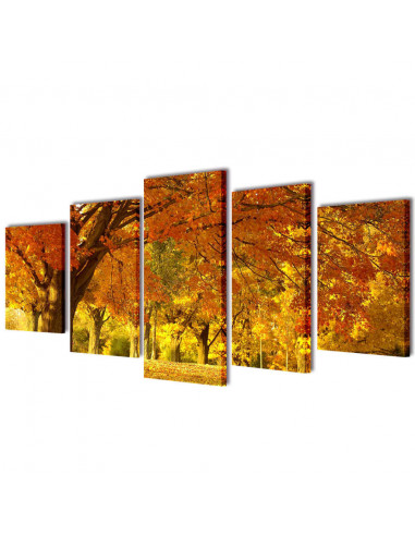 5 pz Set Stampa su Tela da Muro Acero 200 x 100 cm